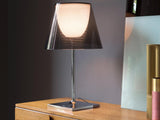 Modern Chrome Prism Table Lamp with Dual Diffuser and Polished Aluminum Base