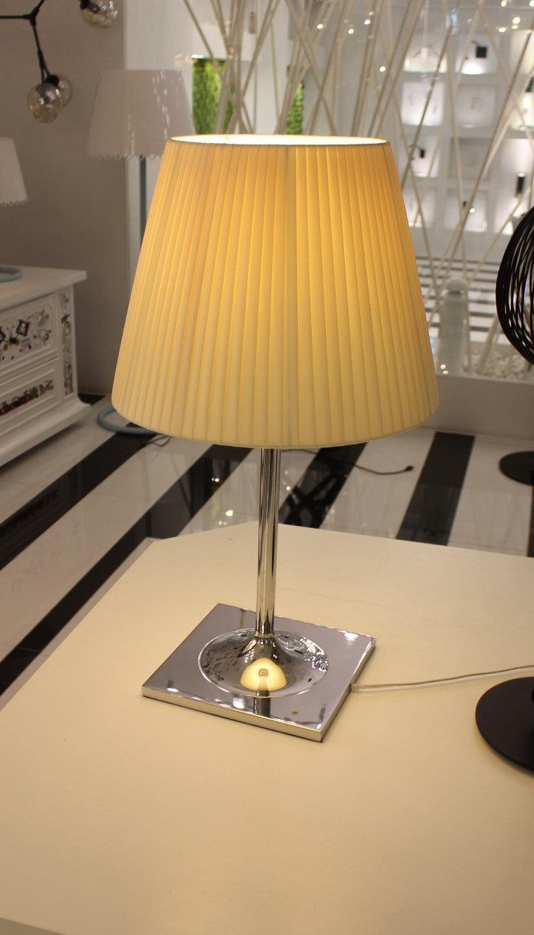 Modern Chrome Prism Table Lamp with Dual Diffuser and Polished Aluminum Base