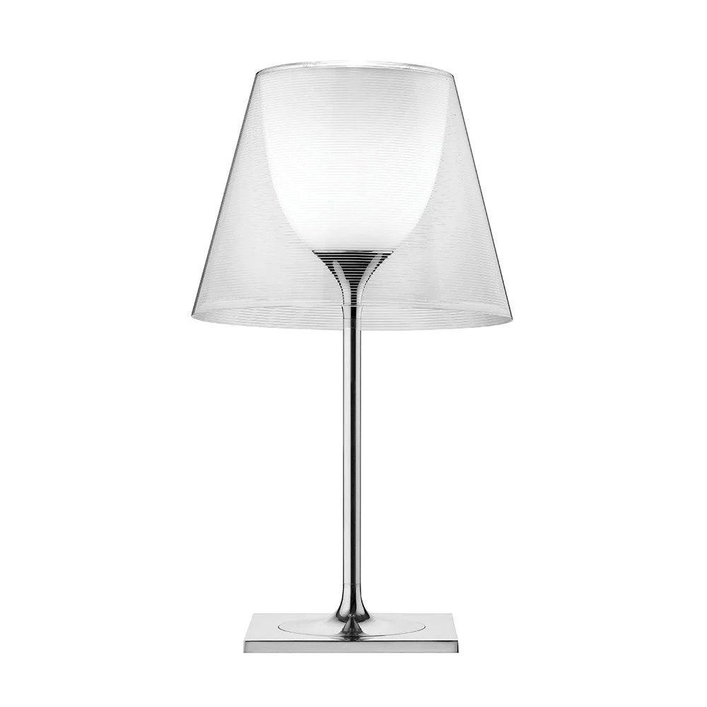 Modern Chrome Prism Table Lamp with Dual Diffuser and Polished Aluminum Base