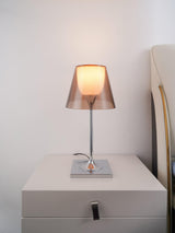 Modern Chrome Prism Table Lamp with Dual Diffuser and Polished Aluminum Base