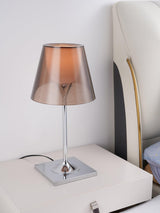 Modern Chrome Prism Table Lamp with Dual Diffuser and Polished Aluminum Base