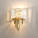 Modern Geometric Crystal Wall Sconce Gold Stainless Steel Luxury Bracket Lamp
