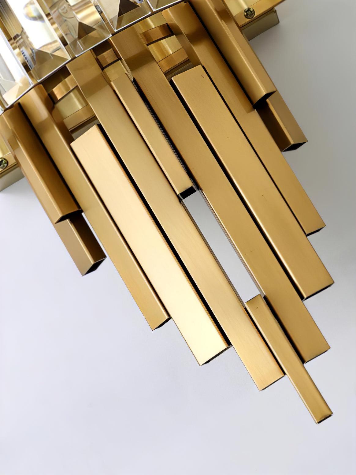 Modern Geometric Crystal Wall Sconce Gold Stainless Steel Luxury Bracket Lamp