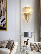 Modern Geometric Crystal Wall Sconce Gold Stainless Steel Luxury Bracket Lamp