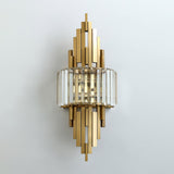 Modern Geometric Crystal Wall Sconce Gold Stainless Steel Luxury Bracket Lamp