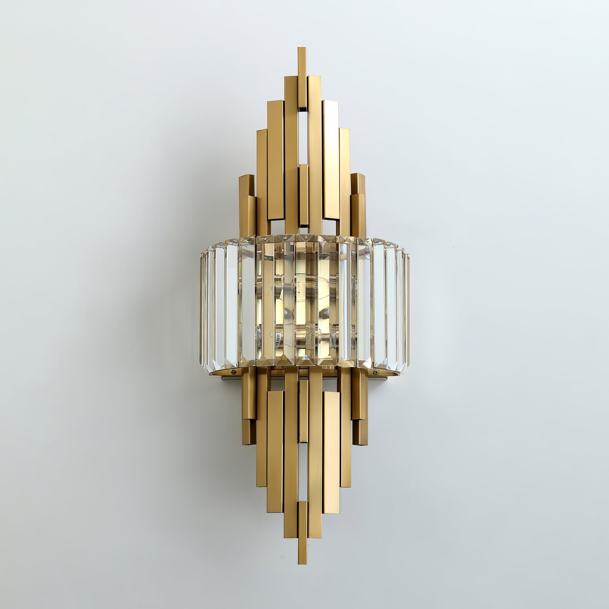 Modern Geometric Crystal Wall Sconce Gold Stainless Steel Luxury Bracket Lamp