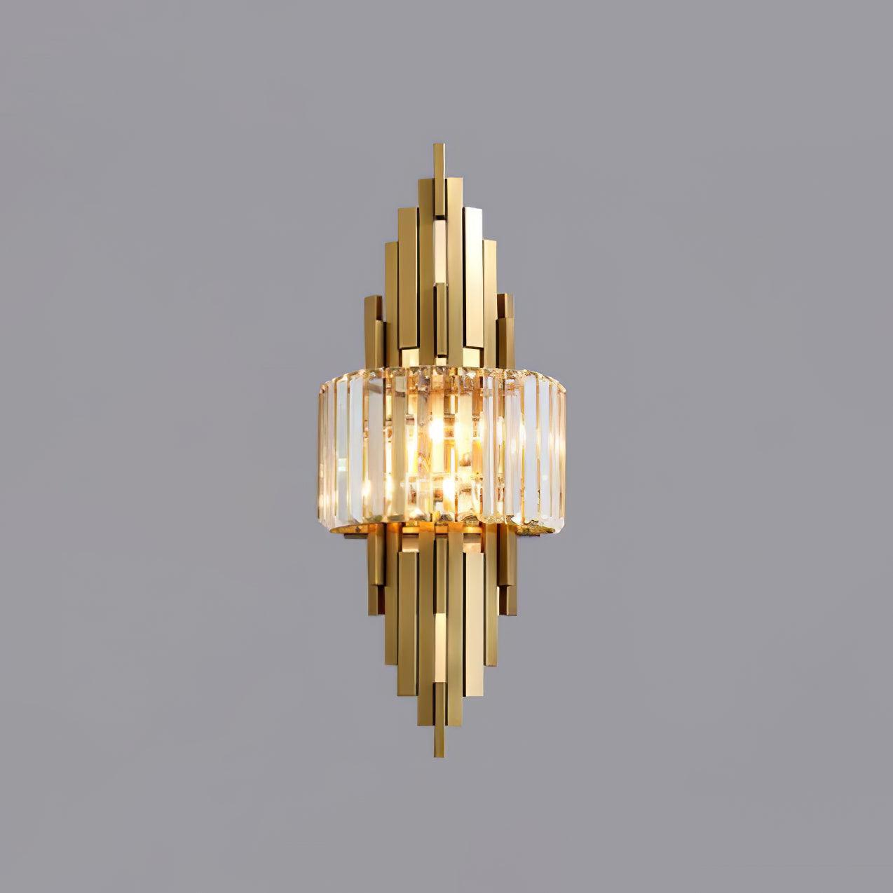 Modern Geometric Crystal Wall Sconce Gold Stainless Steel Luxury Bracket Lamp