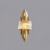Modern Geometric Crystal Wall Sconce Gold Stainless Steel Luxury Bracket Lamp