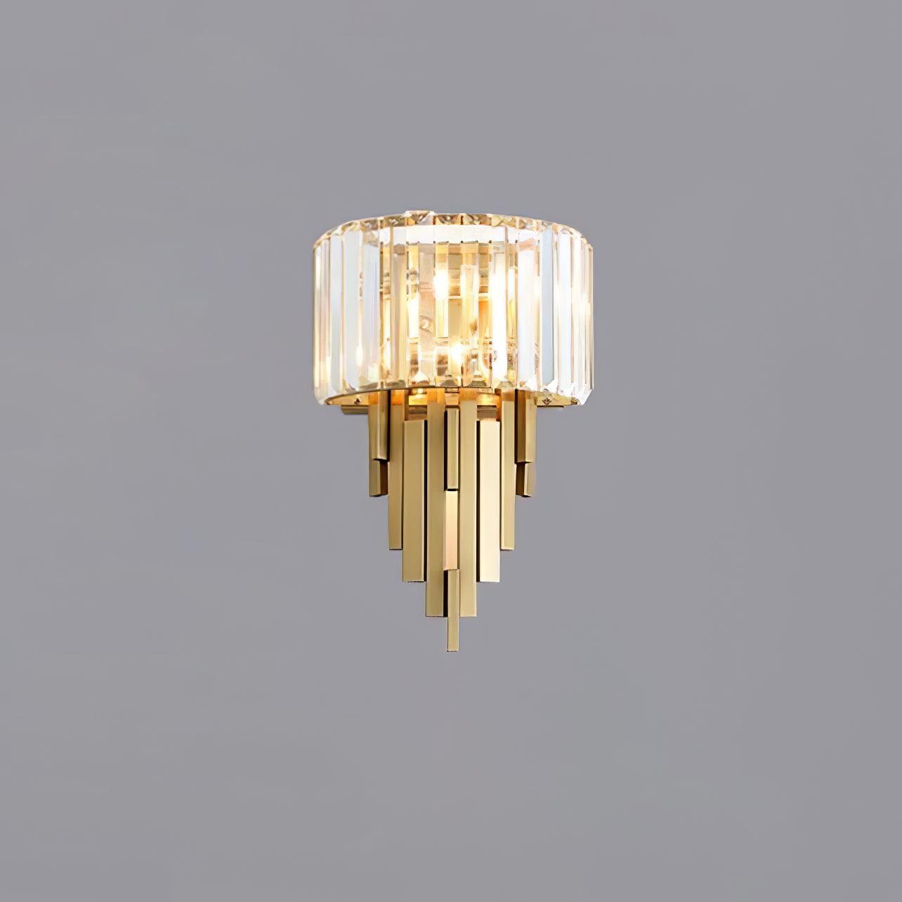 Modern Geometric Crystal Wall Sconce Gold Stainless Steel Luxury Bracket Lamp