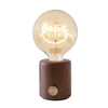 Modern Walnut Marble LED Accent Lamp with Glass Shade and Built-in Battery