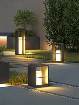Modern LED Garden Lantern Outdoor Post Light Waterproof Exterior Landscape Path Lamp