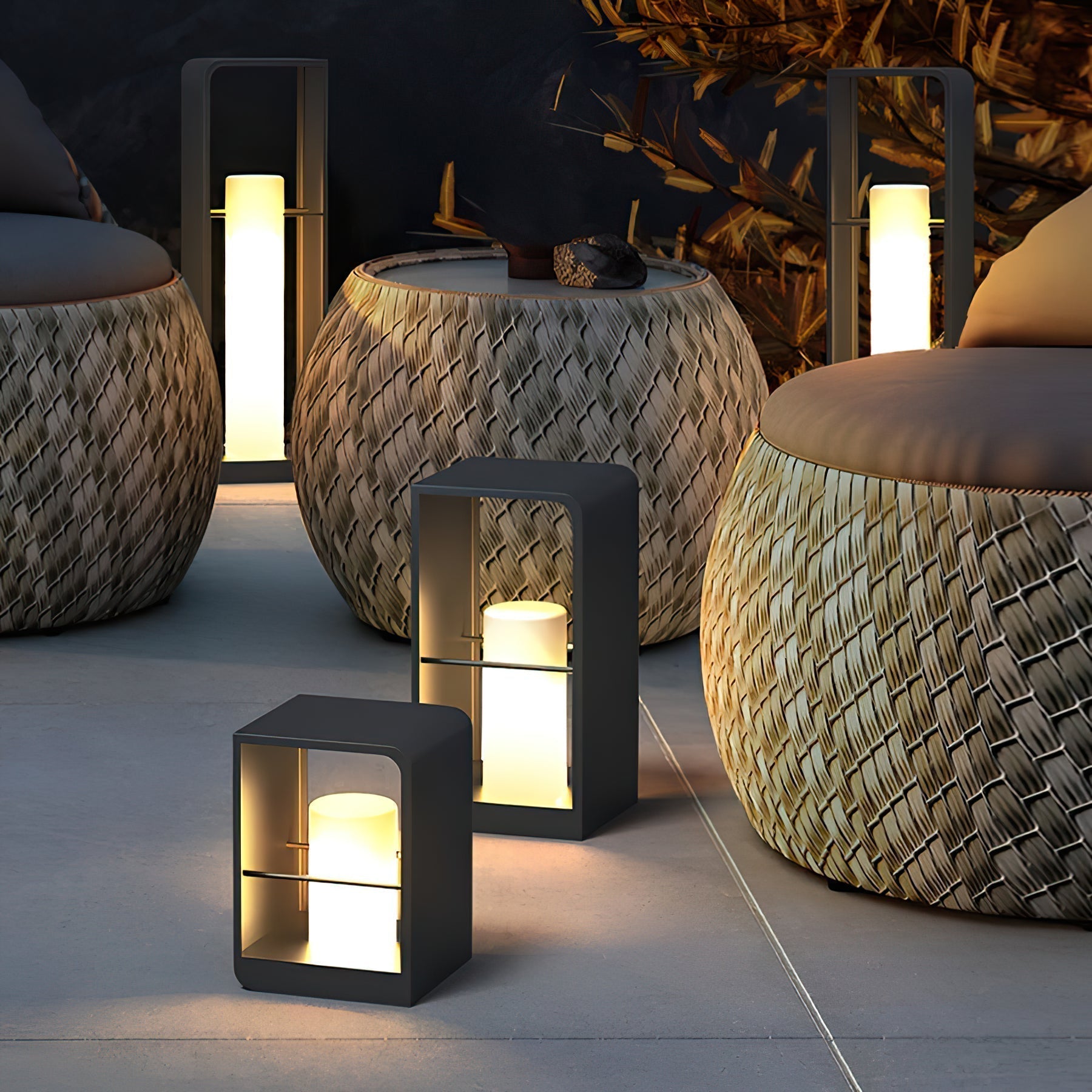 Modern LED Garden Lantern Outdoor Post Light Waterproof Exterior Landscape Path Lamp