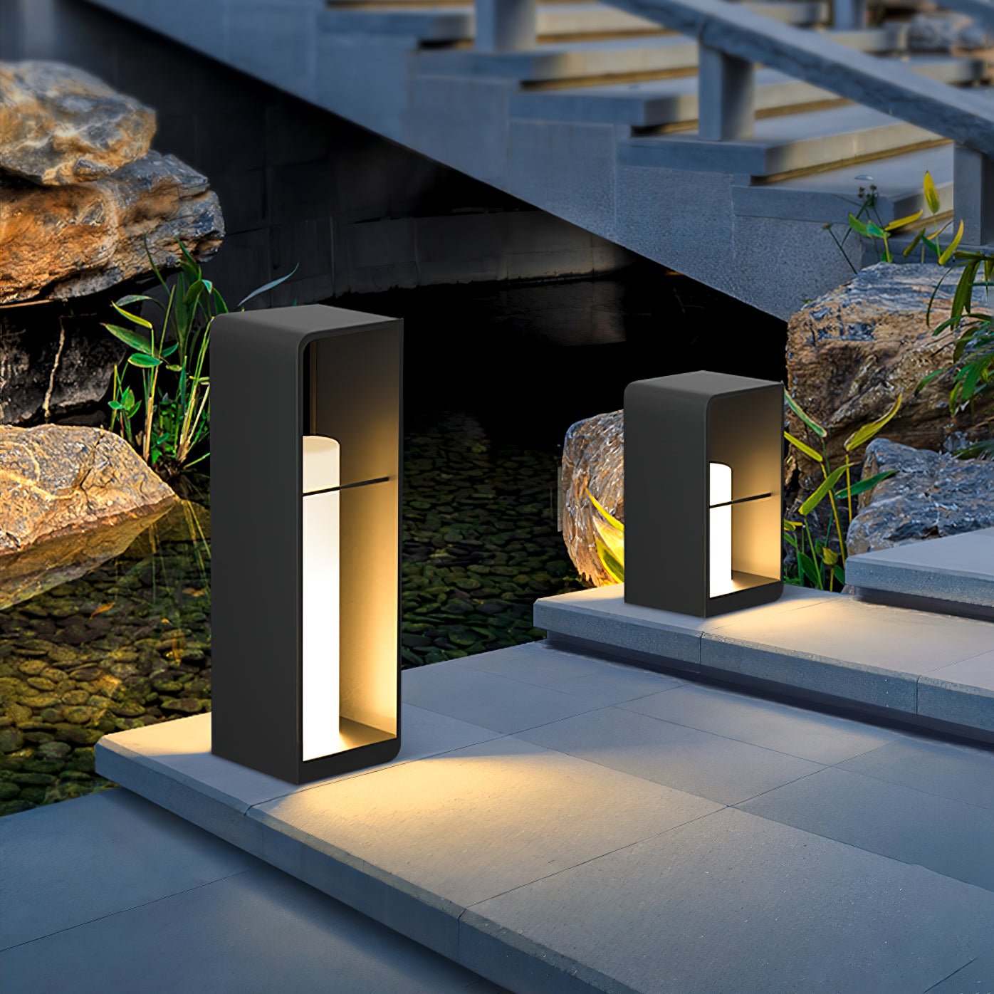 Solar Powered LED Garden Lantern Waterproof Outdoor Pathway Light in Stainless Steel