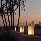 Solar Powered LED Garden Lantern Waterproof Outdoor Pathway Light in Stainless Steel