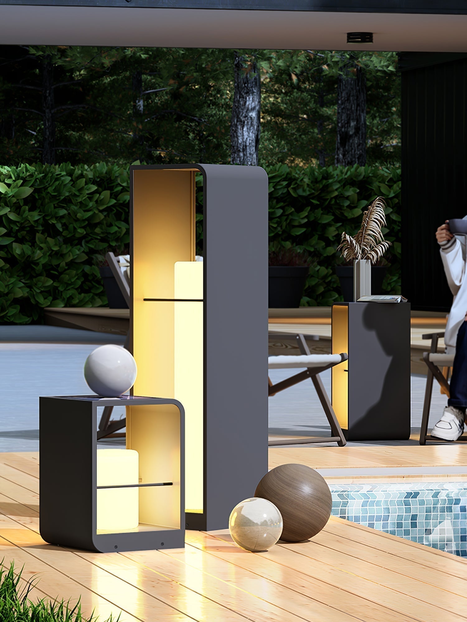 Solar Powered LED Garden Lantern Waterproof Outdoor Pathway Light in Stainless Steel