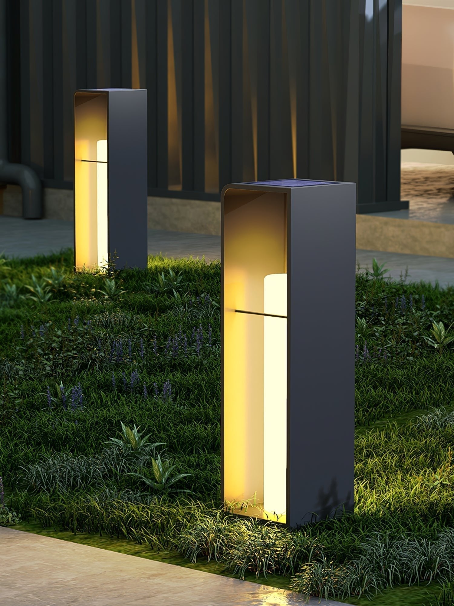Solar Powered LED Garden Lantern Waterproof Outdoor Pathway Light in Stainless Steel