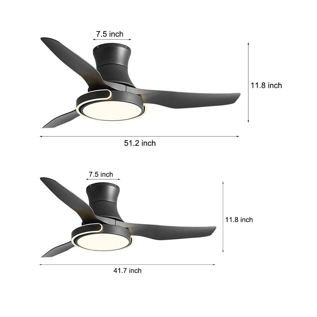 Modern Nordic Reversible Ceiling Fan with LED Light and Variable Frequency Remote Control