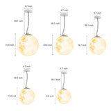 Waterproof Moon Texture Resin Outdoor Pendant Light Landscape Globe Chandelier