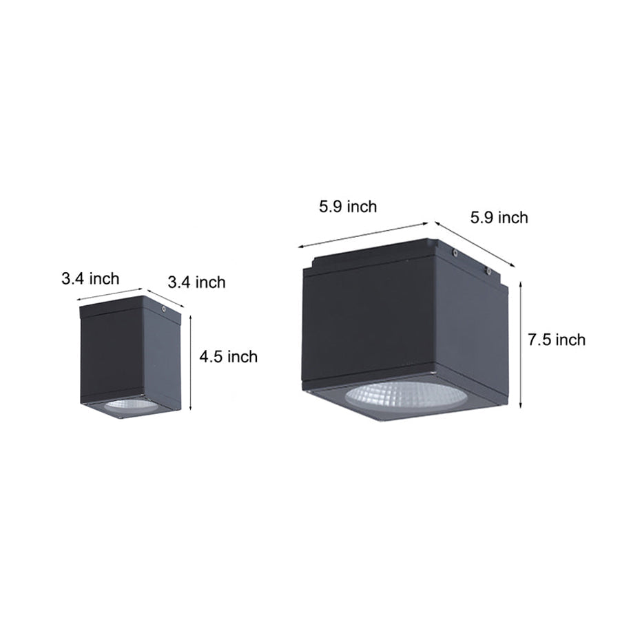 Modern Square LED Waterproof Flush Mount Downlight for Balcony Hallway and Indoor Outdoor Use