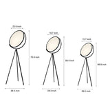 Modern Black Tripod Floor Lamp with Rotating LED Disc and Acrylic Diffuser for Bedroom and Living Room