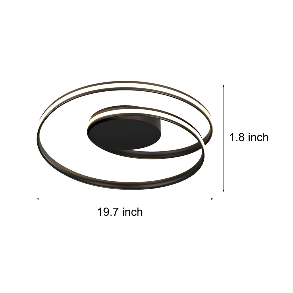 Modern Circular Iron LED Ceiling Light with Remote Stepless Dimming Flush Mount