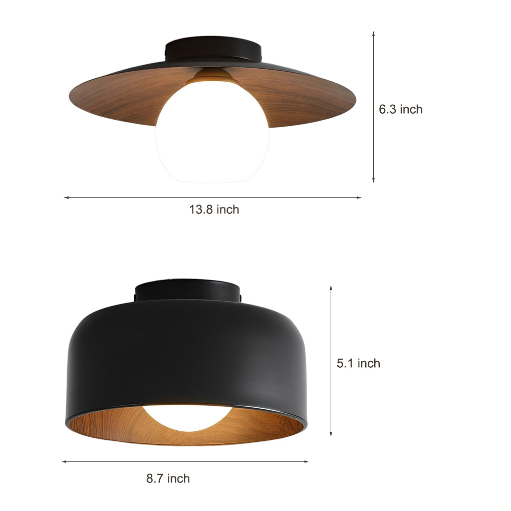 Modern Nordic Bowl Shaped LED Ceiling Light Minimalist Flush Mount Lighting for Aisle and Bedroom