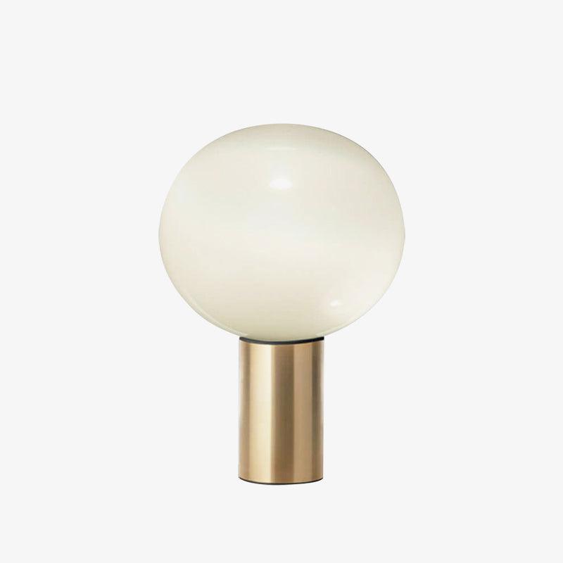 Modern Laguna Spherical Hand Blown Glass Table Lamp with Gold Aluminum Base