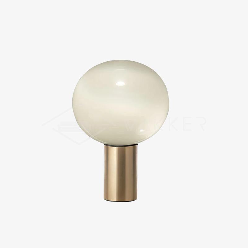 Modern Laguna Spherical Hand Blown Glass Table Lamp with Gold Aluminum Base
