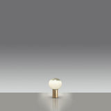 Modern Laguna Spherical Hand Blown Glass Table Lamp with Gold Aluminum Base