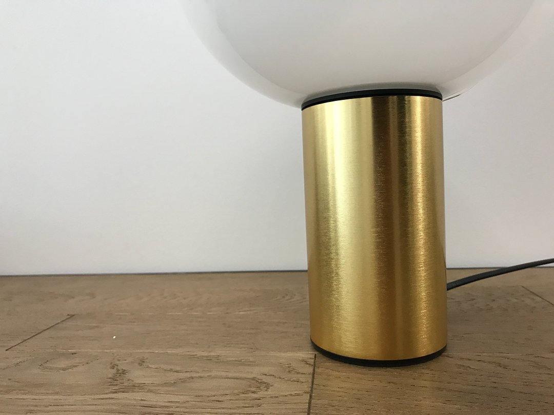 Modern Laguna Spherical Hand Blown Glass Table Lamp with Gold Aluminum Base