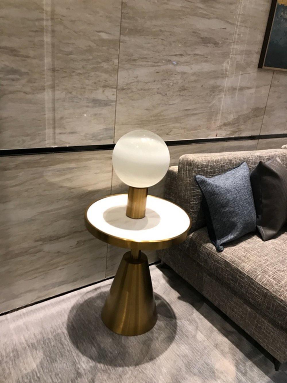 Modern Laguna Spherical Hand Blown Glass Table Lamp with Gold Aluminum Base