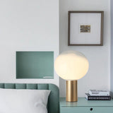 Modern Laguna Spherical Hand Blown Glass Table Lamp with Gold Aluminum Base