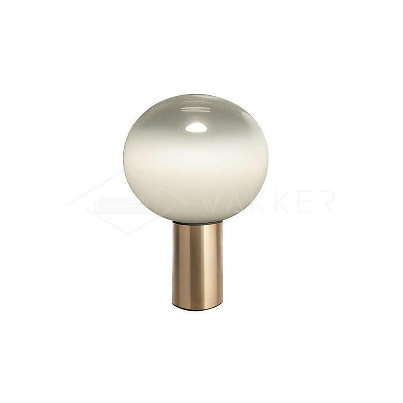 Modern Laguna Spherical Hand Blown Glass Table Lamp with Gold Aluminum Base