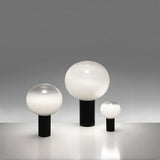 Modern Laguna Spherical Hand Blown Glass Table Lamp with Gold Aluminum Base