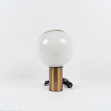 Modern Laguna Spherical Hand Blown Glass Table Lamp with Gold Aluminum Base