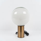 Modern Laguna Spherical Hand Blown Glass Table Lamp with Gold Aluminum Base