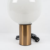 Modern Laguna Spherical Hand Blown Glass Table Lamp with Gold Aluminum Base