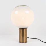 Modern Laguna Spherical Hand Blown Glass Table Lamp with Gold Aluminum Base
