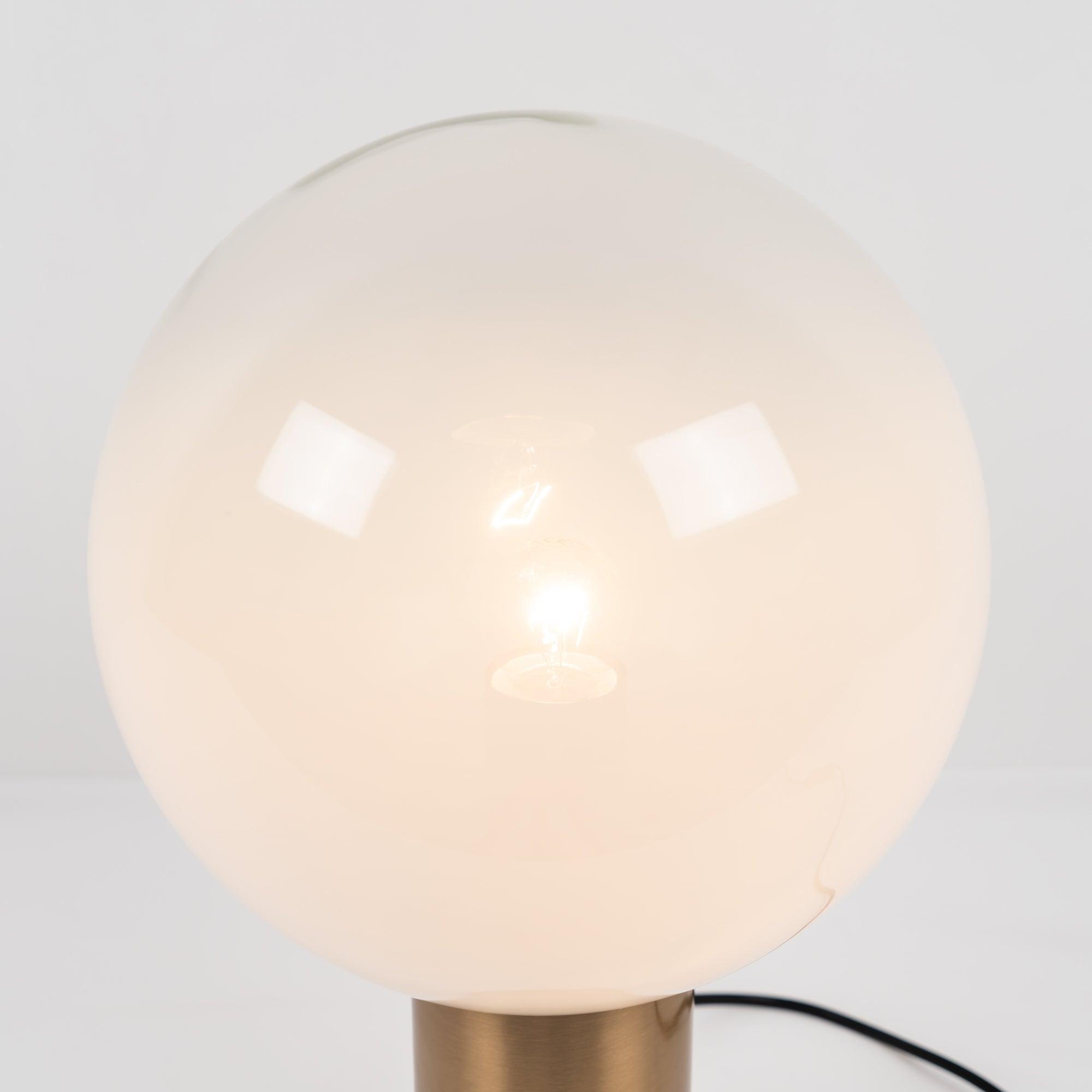 Modern Laguna Spherical Hand Blown Glass Table Lamp with Gold Aluminum Base