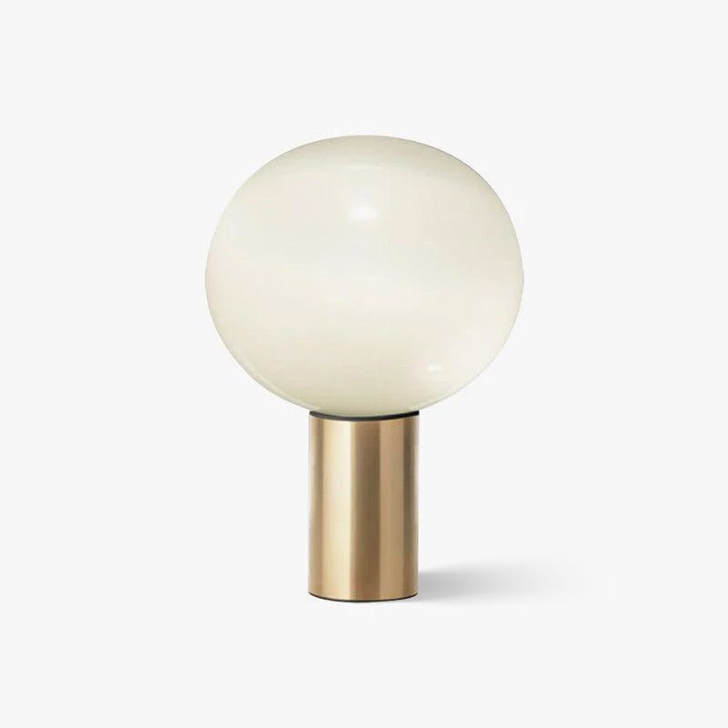 Modern Laguna Spherical Hand Blown Glass Table Lamp with Gold Aluminum Base