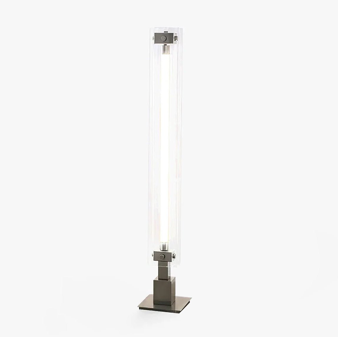 Modern Stainless Steel and Acrylic LED Ambient Floor Lamp with Glass Shade