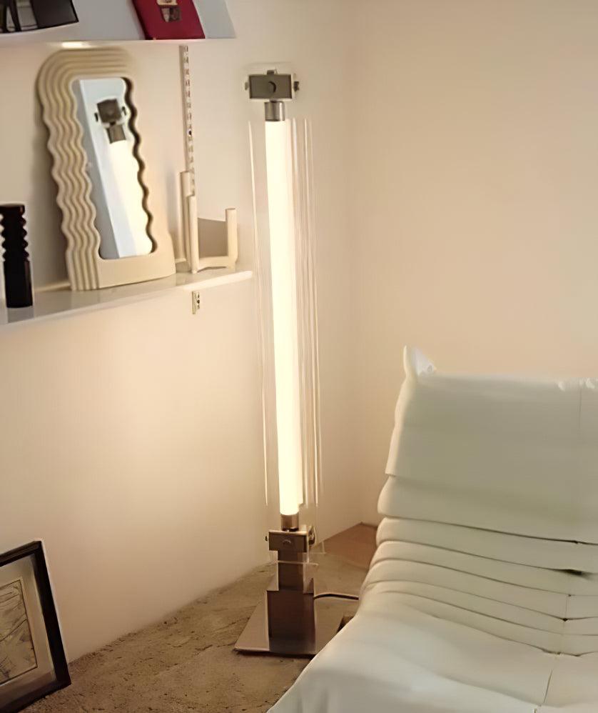 Modern Stainless Steel and Acrylic LED Ambient Floor Lamp with Glass Shade