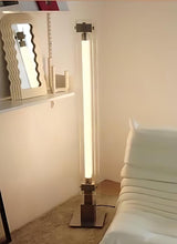 Modern Stainless Steel and Acrylic LED Ambient Floor Lamp with Glass Shade