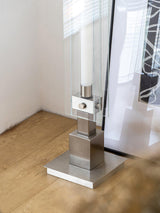 Modern Stainless Steel and Acrylic LED Ambient Floor Lamp with Glass Shade