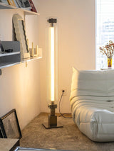 Modern Stainless Steel and Acrylic LED Ambient Floor Lamp with Glass Shade