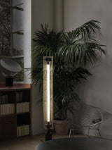 Modern Stainless Steel and Acrylic LED Ambient Floor Lamp with Glass Shade