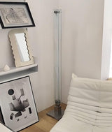 Modern Stainless Steel and Acrylic LED Ambient Floor Lamp with Glass Shade