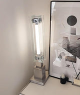 Modern LED Glass Table Lamp with Stainless Steel Base and Contemporary Minimalist Design