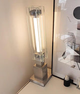 Modern LED Glass Table Lamp with Stainless Steel Base and Contemporary Minimalist Design