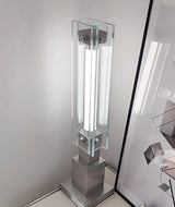 Modern LED Glass Table Lamp with Stainless Steel Base and Contemporary Minimalist Design